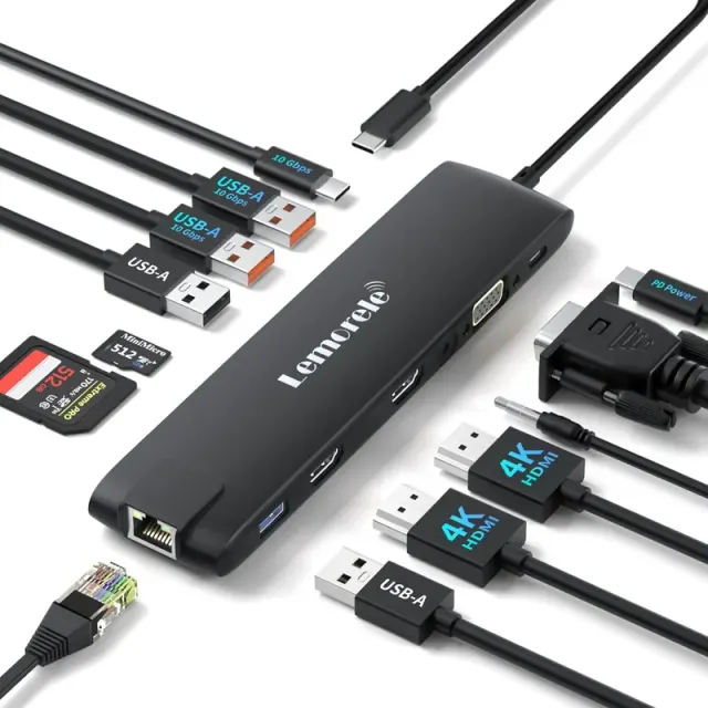 Lemorele Docking Station 13 en 1