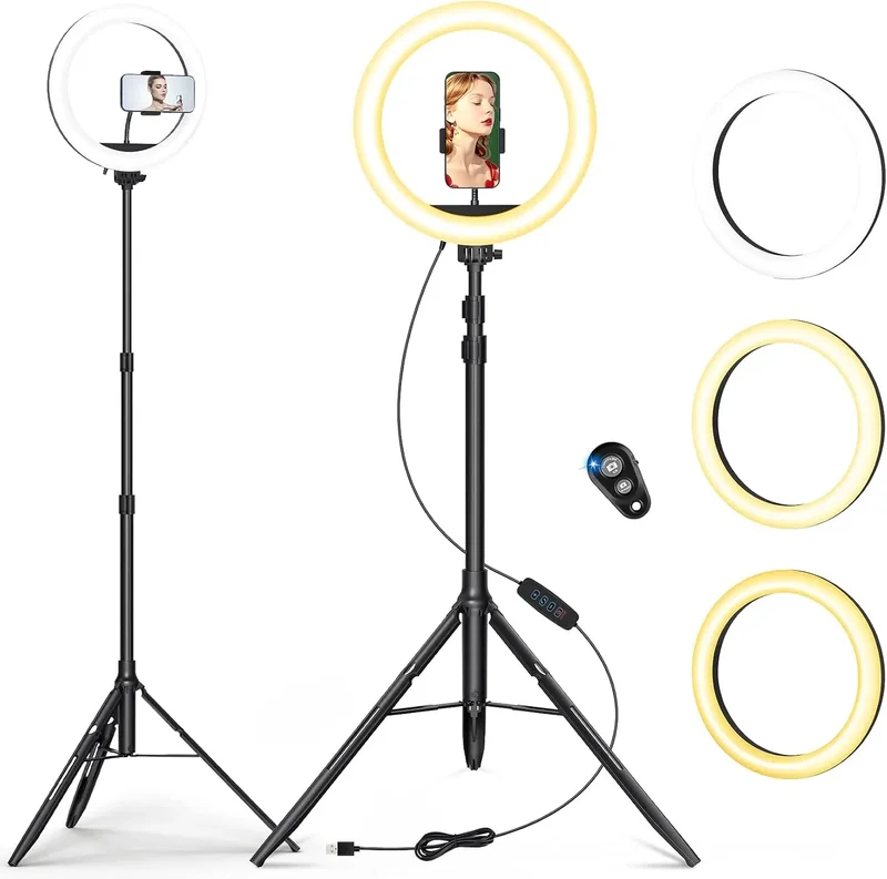 Aro de Luz 10.2 Pulgadas con Trípode Alto y Control Remoto