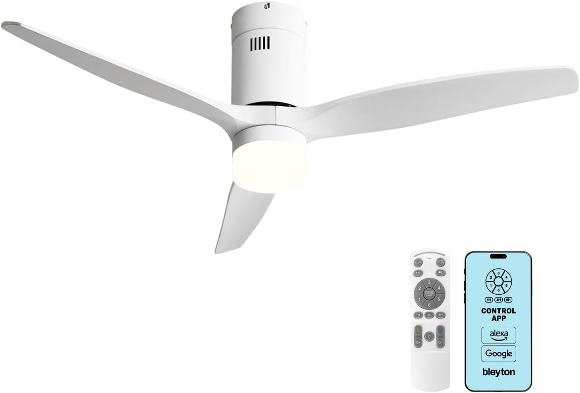 BLEYTON Ventilador Techo Nordic WiFi Alexa Google 132 cm LED