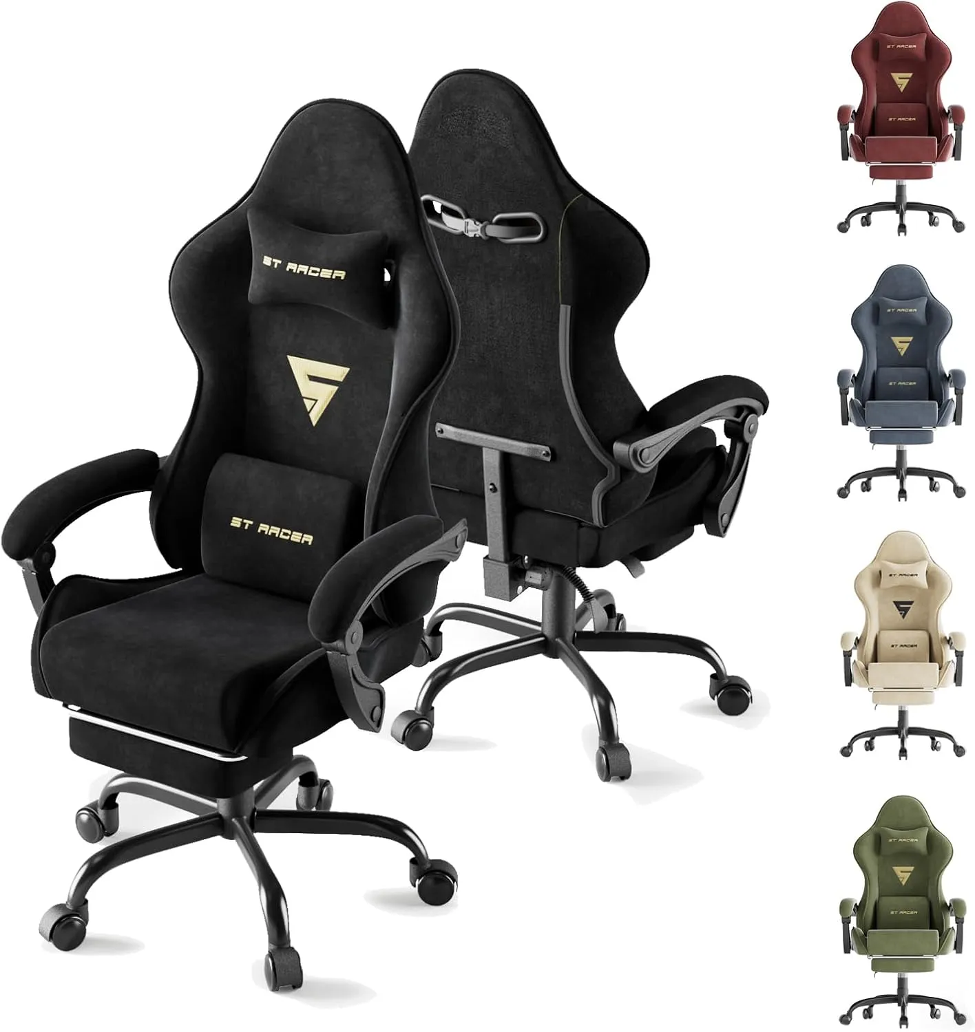 Ferghana Silla Gaming Terciopelo con Masaje