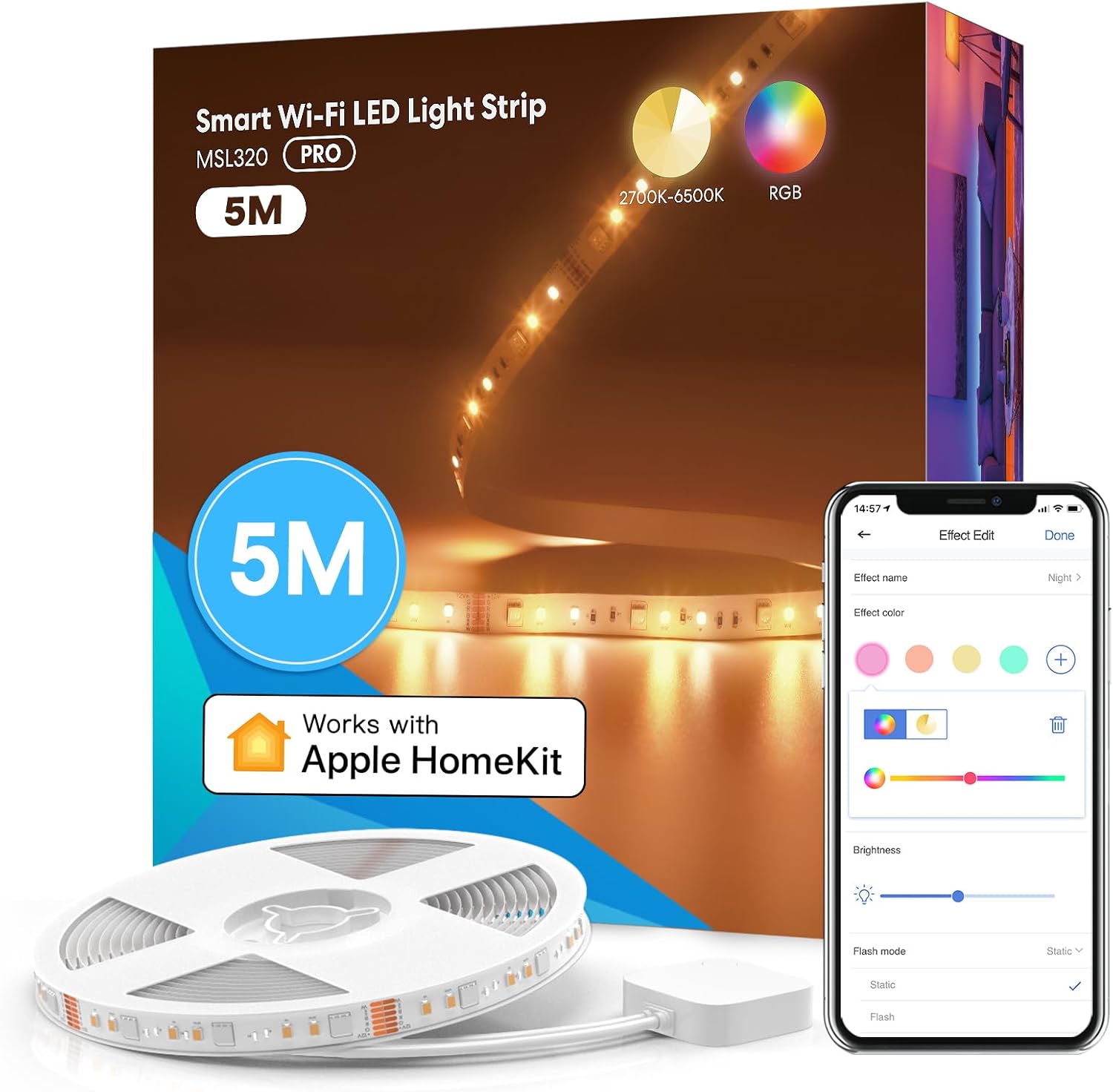 Meross Tiras LED WiFi HomeKit 5M
