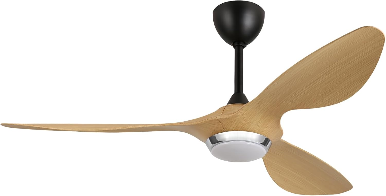 reiga Ventilador de Techo WiFi Alexa Google 132 cm con LED